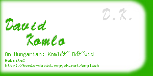 david komlo business card